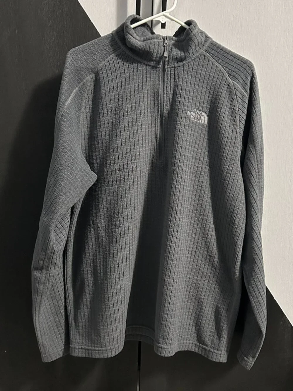 The North Face Men's SDS Gray 1/2-Zip Grid Fleece Pullover Jacket Size‎ L